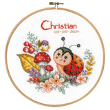Vervaco counted cross stitch kit with embroidery ring "Ladybug", Diam 20cm, DIY Model