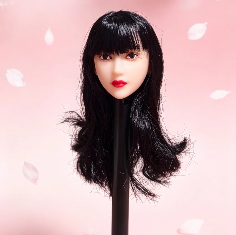 1/6 Scale Straight Bangs Oval Face Head Sculpture Model For 12" Action Figure Model