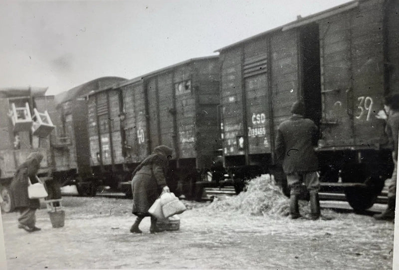 Original Vintage WWII People Boarding Railcar Railroad Snapshot Photo (B Model
