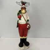 Whimsical Moose Christmas Holiday?Resin white Sweater Standing Figurine 18¡± tall Model