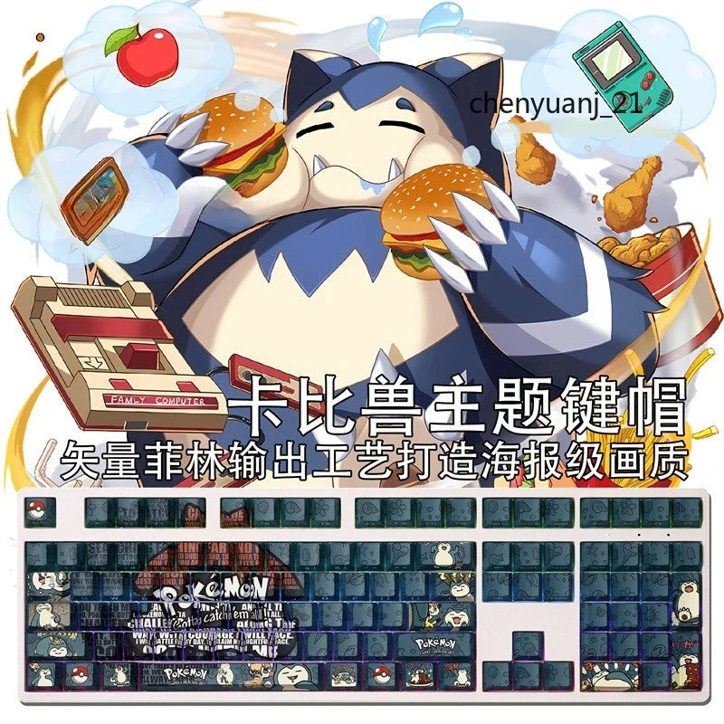 Anime Snorlax 108 Keys PBT Translucent Keycap Sublimation Keyboard For Cherry MX Model