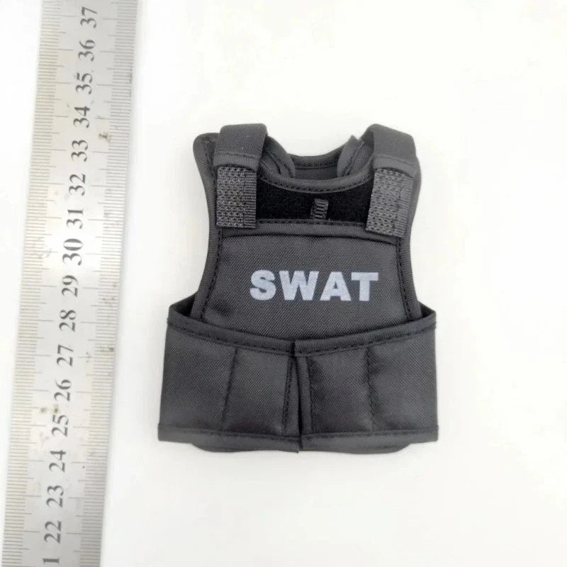 Black 1/6 Scale Bulletproof Vests SWAT Tactical Vest Model for 12'' Solider Model