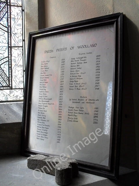 Photo 6x4 Woolland Church-  incumbency board  c2010 Model