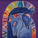 Embracing Horses Cross Stitch Kit (Linen) Mill Hill 2017 Laurel Burch Horses Model