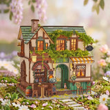 Forest Whisper Cottage w/Light Wooden DIY Book Nook Miniature Kit NIB Model
