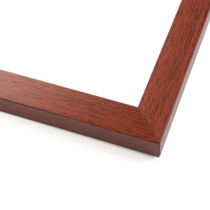 12x14 Mahogany Flat Wood Frame with UV Acrylic and Acid Free Foam Board Model