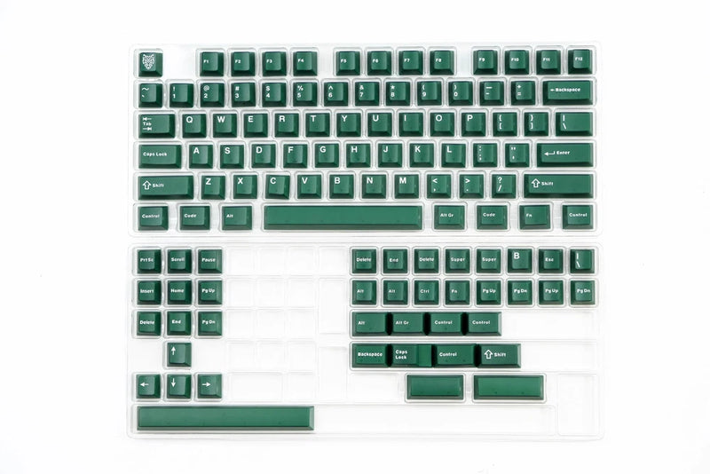114-Key Emerald Green Keycaps Cherry Profile ABS Double Shot ANSI Mechanical Model