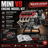 V8 Engine Model Kit DIY Assembly Motor Model Toy STEM Educational Gift Model