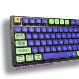 EVA-01 NEON GENESIS EVANGELION Keycaps PBT Transparent for Mechanical Keyboards Model