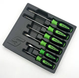 Snap-on 6pc Instinct Soft Grip Combination Screwdriver Set Green SGDX60BG USA Model