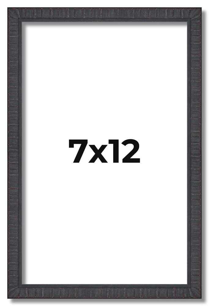 7x12 Rustic Brown Real Wood Picture Frame Width 0.75 inches | Interior Frame Dep Model