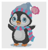 Cross Stitch Kit or Pattern - Florashell - Penguin Ready for Winter Model