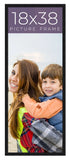 18x38 Frame Black Real Wood Picture Frame Width 0.75 inches | Interior Frame Dep Model