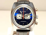 VINTAGE RARE SWISS MEN'S MECHANICAL CHRONOGRAPH WATCH "CIMIER" 7J./BLUE DIAL Model