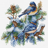 Luca-S counted cross stitch kit "The Birds-Winter", 21x21cm, DIY Model