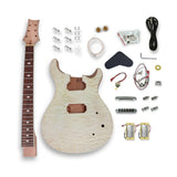 DIY Guitar Kit - Mahogany Body with Quilted Maple -Rosewood Fingerboard Model