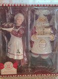 Santa & Mrs Claus Christmas Couple Baking Figurine SET Peppermint Square New Model
