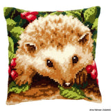 Vervaco stamped cross stitch kit cushion Hedgehog with berries, DIY Model