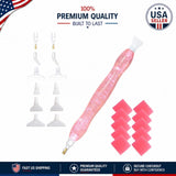 Handmade 5D Diamond Painting Art Drill Pen in Shining Pink ?C 14 Tips & Waxes Kit Model