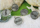 40pcs Tibetan Silver Faith word round charm SM0558 Charms