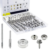 Snap Button Fastener Kit with Screw Studs 50 Snap Sets & 3 Tools Included Model