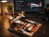 Orange T-28 Trojan Navy Kit Card 3D Printed Aircraft Model Kit | Snap Fit Model