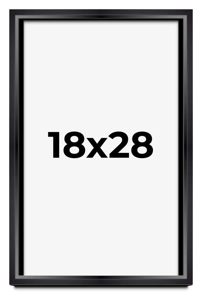 18x28 Shadow Box Frame Black | 1.25 inches Deep Real Wood Contemporary Shadowbox Model