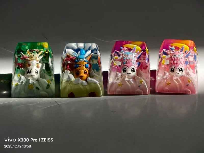 Pokemon Resin Keycap Eeveelution (eevee set)| artisan resin keycaps Model