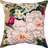 DIY Needlepoint/Tapestry Pillow Kit "Peonies" 16x16 in / 40x40 cm Model