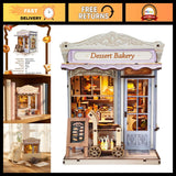 DIY Miniature Bakery Dollhouse Kit - 3D Wooden Puzzle Book Nook Decor for Teens Model