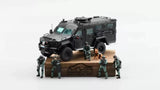 MINI VISUAL ART 1:64 Bearcat G3 Panda Armored Vehicle with Figure Car Model Model