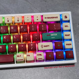 Red White Console Theme PBT Keycaps set for MX Mechanical Keyboard Model