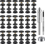 40PCS Snap Fastener Kit 15mm Black Stainless Snaps w/ Tool for Leather Fabric PQ Model