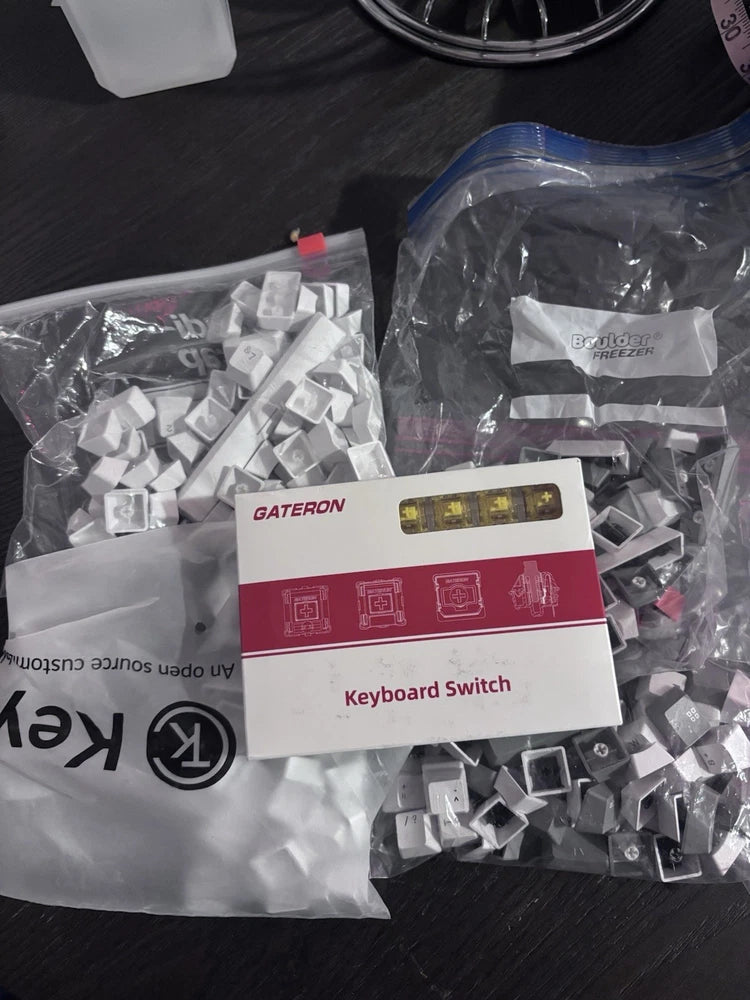 Two Keycap Sets & 33 Gateron Phantom Yellow Switches Model