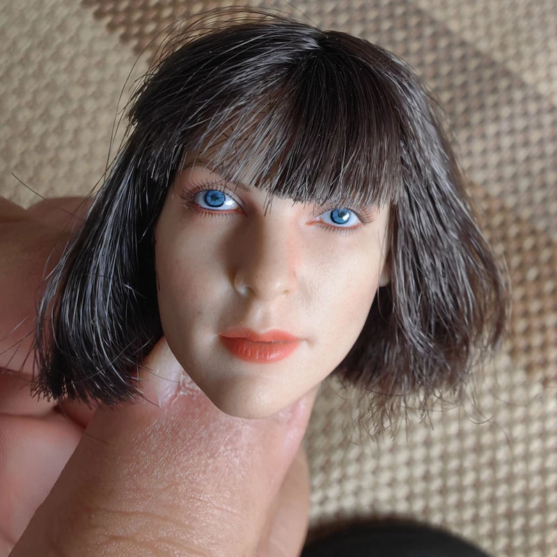 1/6 Female Short Hair Bangs Agent Killer Girl Head Sculpt Model 12" Figures Model