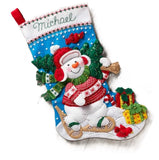 Nordic Snowman - 86817 Bucilla Felt Christmas Stocking Kit DIY Personalize Model