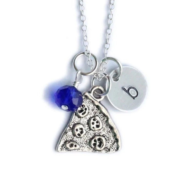 Pizza Charm Necklace | dainty food jewelry, sterling silver, culinary, bff Charms