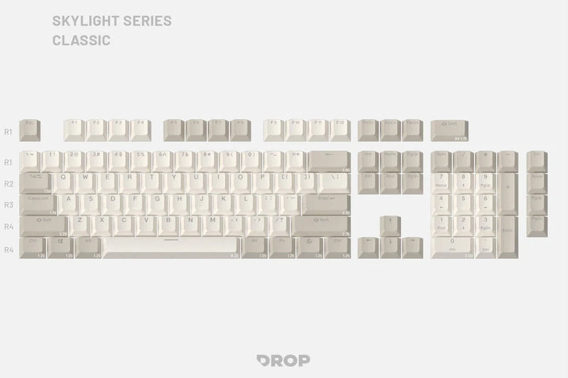 New Drop Skylight Series Keycap Set R2 In Classic Color. Model
