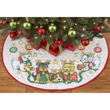 Herrschners? Santa's Little Helpers Tree Skirt Stamped Cross-Stitch Kit Model