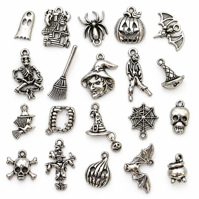 Halloween Witch Bat Pumpkin Zombie 20PCs Charms Mix CM1031 - 20, 40 Or 60PCs Charms