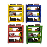 1/64 Car Garage Repair Shelves Desk Decoration Gift Mechanical Rack Model Model