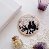 DIY Jewelry making kit "Moon date", Seed beaded brooch, Bead Embroidery Kit Model