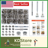 70 Set Heavy-Duty 15mm Nickel Snap Fasteners with Installation Tool for Crafts Model