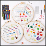 3 Piece Set Beginner DIY Embroidery Kit Needle Point 3, Embroidery Starter Kit Model