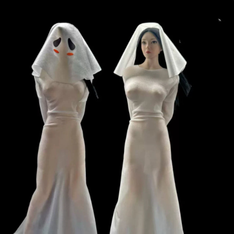 1/6 CJG-067 Ghost Dress  white  Clothing Suit 12'' Figure Accessories Model
