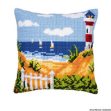 Vervaco stamped cross stitch kit cushion Seascape, DIY Model