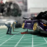 Diorama 1/64 Repairman Jack Model Car Workshop Repair Props Tool Scene Display Model