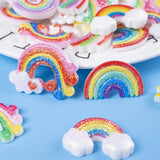 20pcs Assorted Glitter Kawaii Raibow Cloud Charms Resin Cabochons Flatback Beads Charms