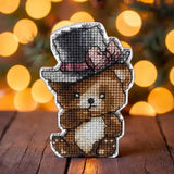 DIY Cross-stitch embroidery kit on a plastic base Gentleman Bear Craft gift Model