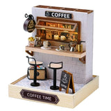 DIY Miniature Dollhouse Kit - 3D Handmade Doll House with Furniture, Coffee Time Model